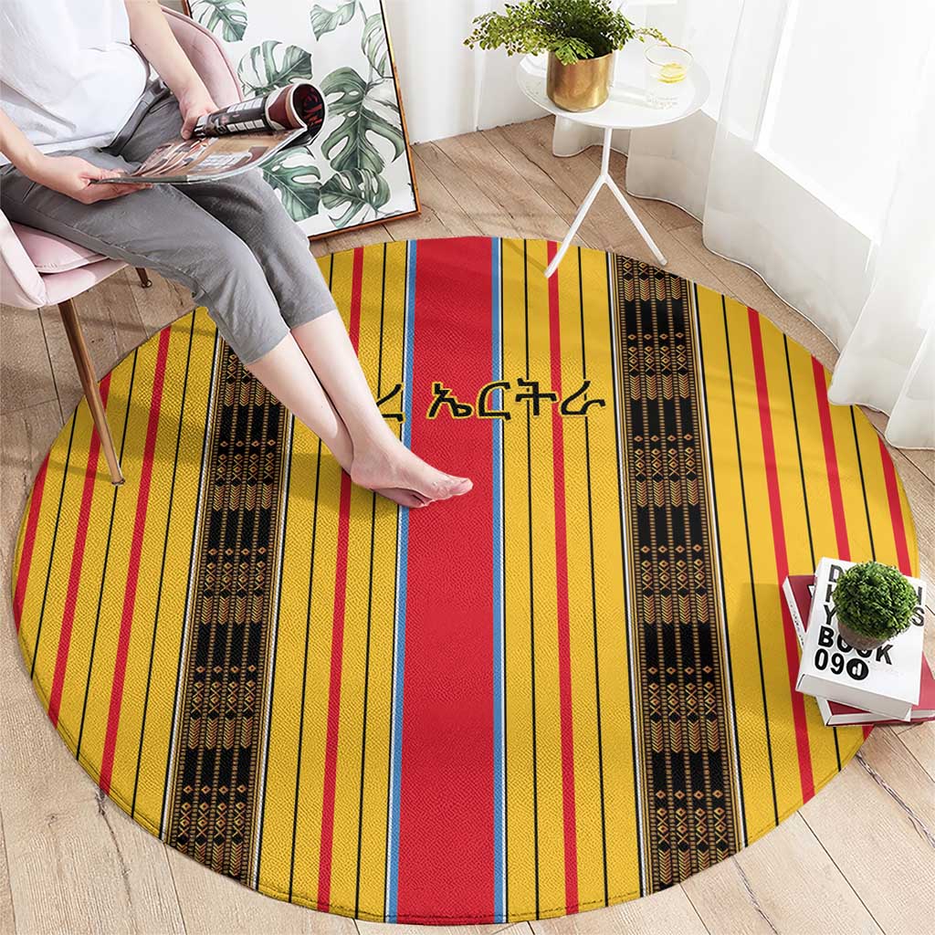Eritrea Traditional Saho Round Carpet Mix Tilet Pattern