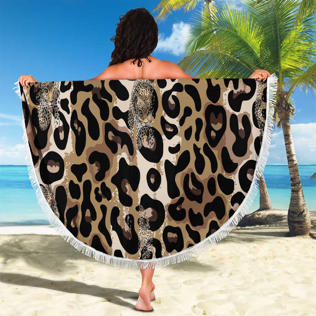 African Leopard Skin Pattern Beach Blanket