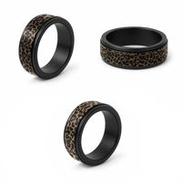 African Leopard Skin Pattern Spinner Ring - Wonder Print Shop