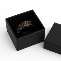 African Leopard Skin Pattern Spinner Ring - Wonder Print Shop