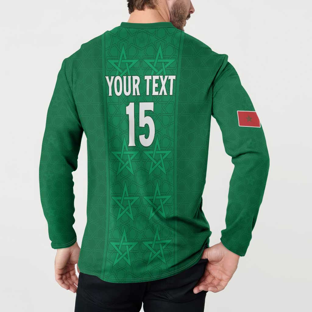 Custom Morocco Football Button Sweatshirt Sir Sir Sir