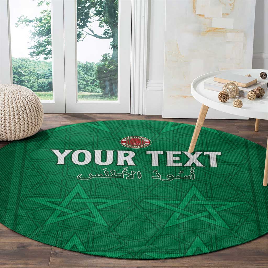 Custom Morocco Football Round Carpet Sir Sir Sir