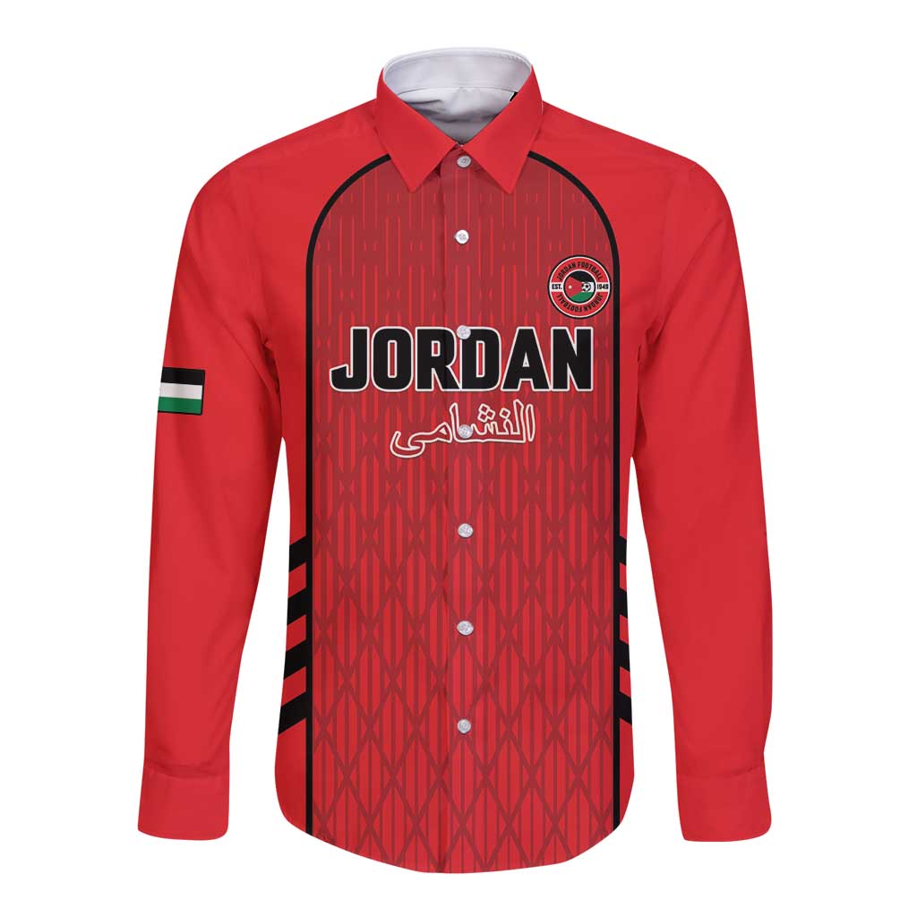 Custom Jordan Football 2026 Long Sleeve Button Shirt Desert Falcons Rising - Red