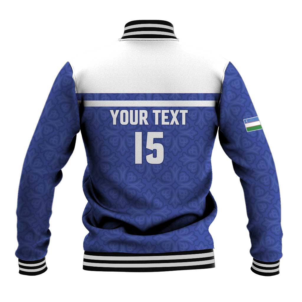 Custom Uzbekistan Football 2026 Baseball Jacket White Wolves Rising