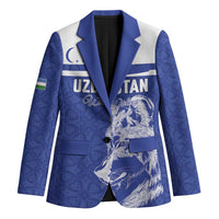 Custom Uzbekistan Football 2026 Blazer White Wolves Rising