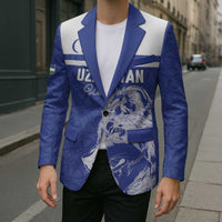 Custom Uzbekistan Football 2026 Blazer White Wolves Rising