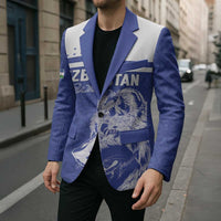 Custom Uzbekistan Football 2026 Blazer White Wolves Rising