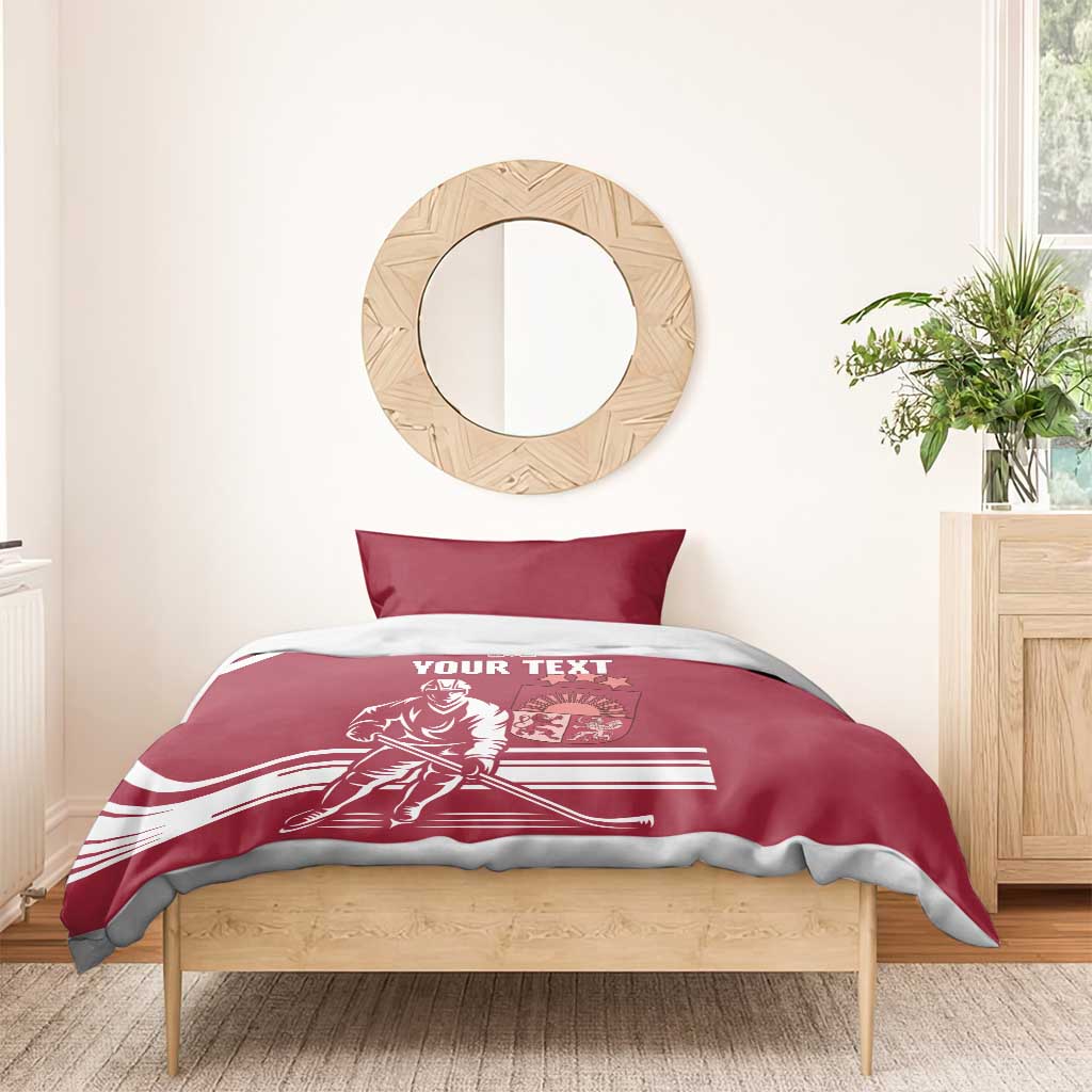 Custom Latvia Hockey Bedding Set Latvija Latvija