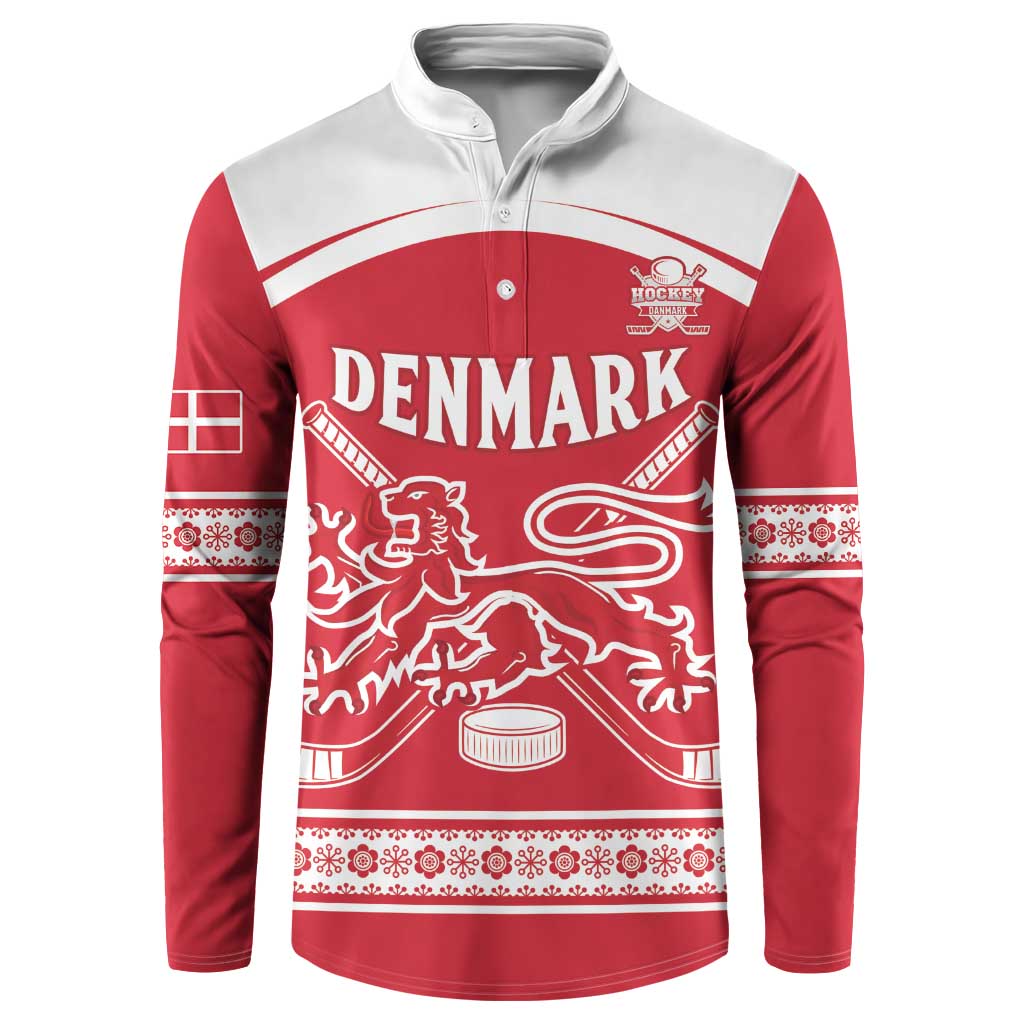 Custom Denmark Hockey Button Sweatshirt Come On Danish Lions