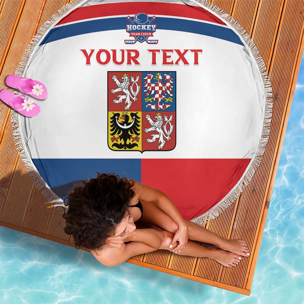 Custom Czech Hockey Beach Blanket Go Cesko