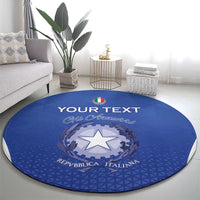 Italy Rugby Custom Round Carpet Go Gli Azzurri - Wonder Print Shop