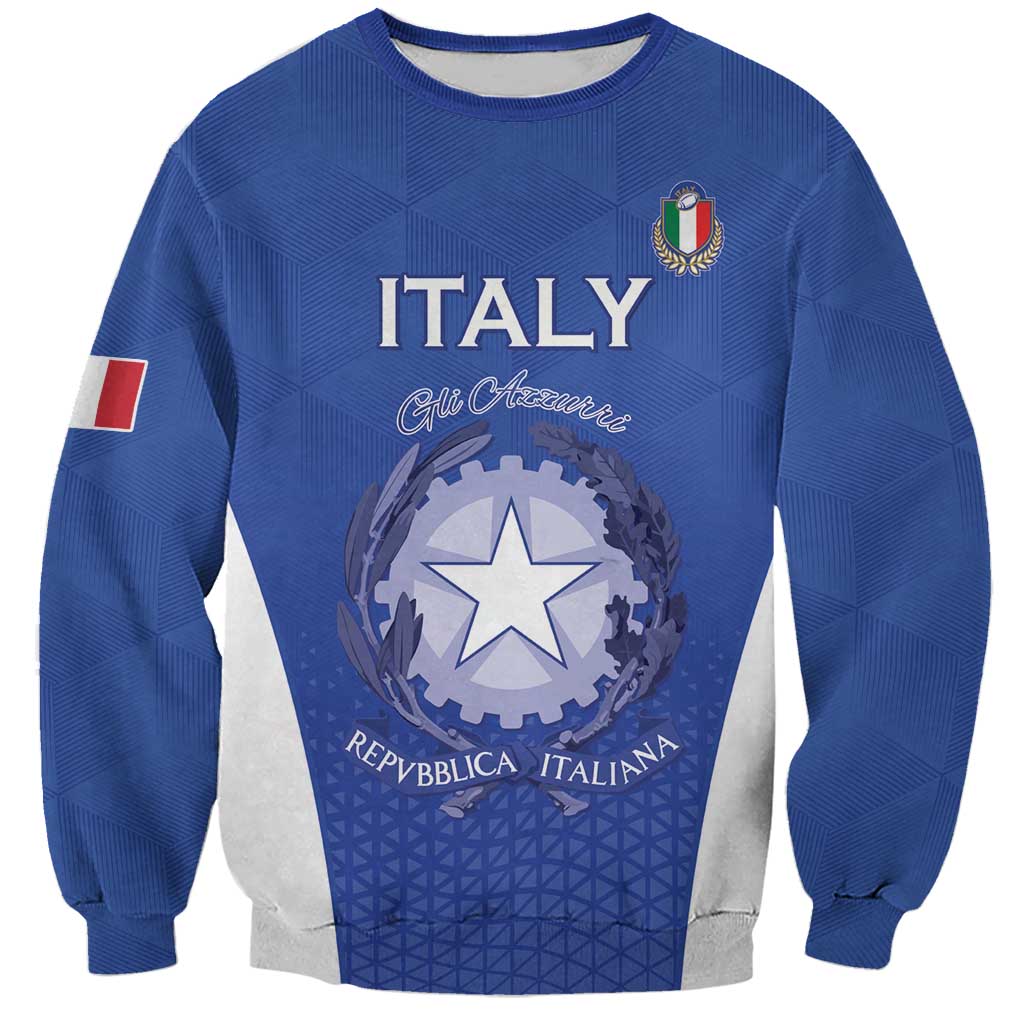 Italy Rugby Custom Sweatshirt Go Gli Azzurri - Wonder Print Shop