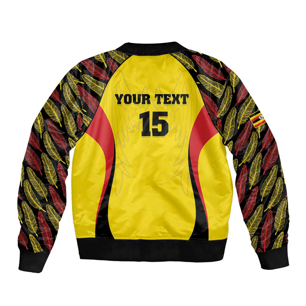 Custom Uganda Cricket Bomber Jacket Go Cricket Cranes - Wonder Print Shop