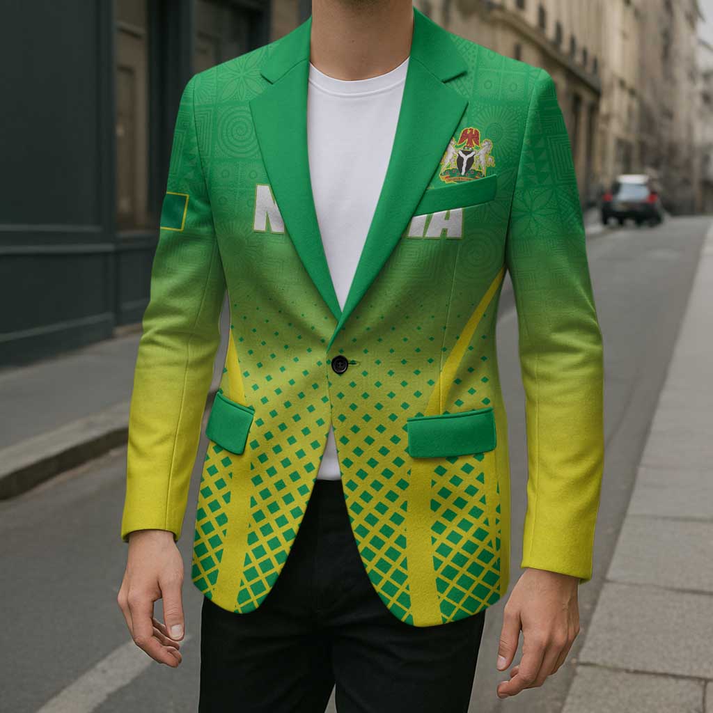 Custom Nigeria Cricket Blazer Come On Yellow Greens - Wonder Print Shop