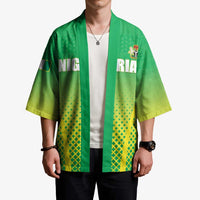Custom Nigeria Cricket Kimono Come On Yellow Greens - Wonder Print Shop
