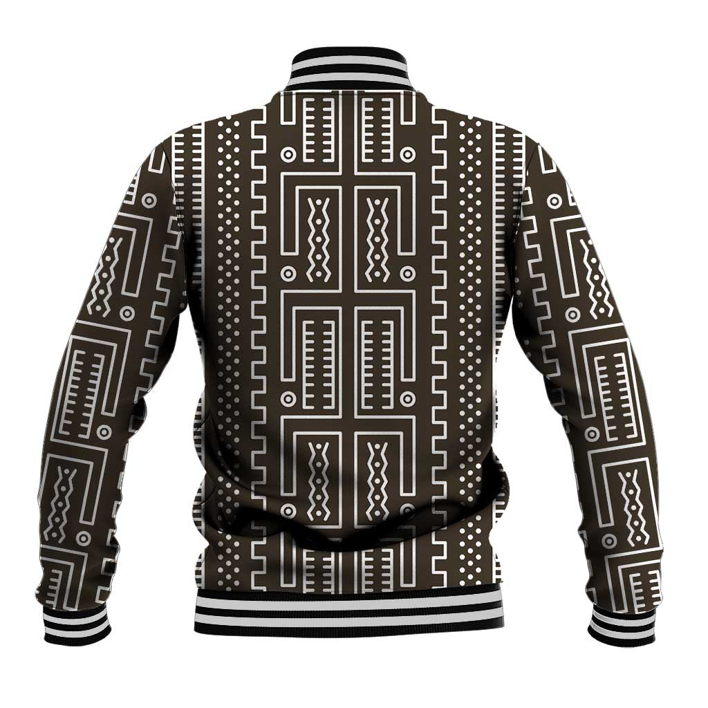 Mali Mud Cloth Baseball Jacket Bogolanfini Pattern - Wonder Print Shop