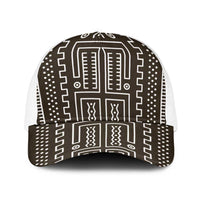 Mali Mud Cloth Baseball Net Cap Bogolanfini Pattern - Wonder Print Shop