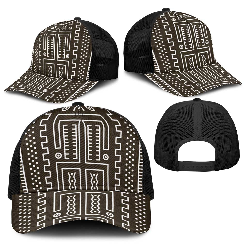 Mali Mud Cloth Baseball Net Cap Bogolanfini Pattern - Wonder Print Shop