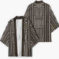 Mali Mud Cloth Kimono Bogolanfini Pattern - Wonder Print Shop