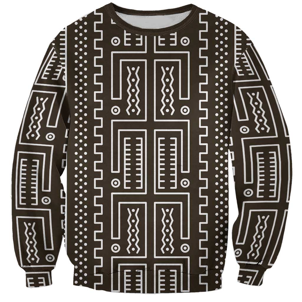 Mali Mud Cloth Sweatshirt Bogolanfini Pattern - Wonder Print Shop
