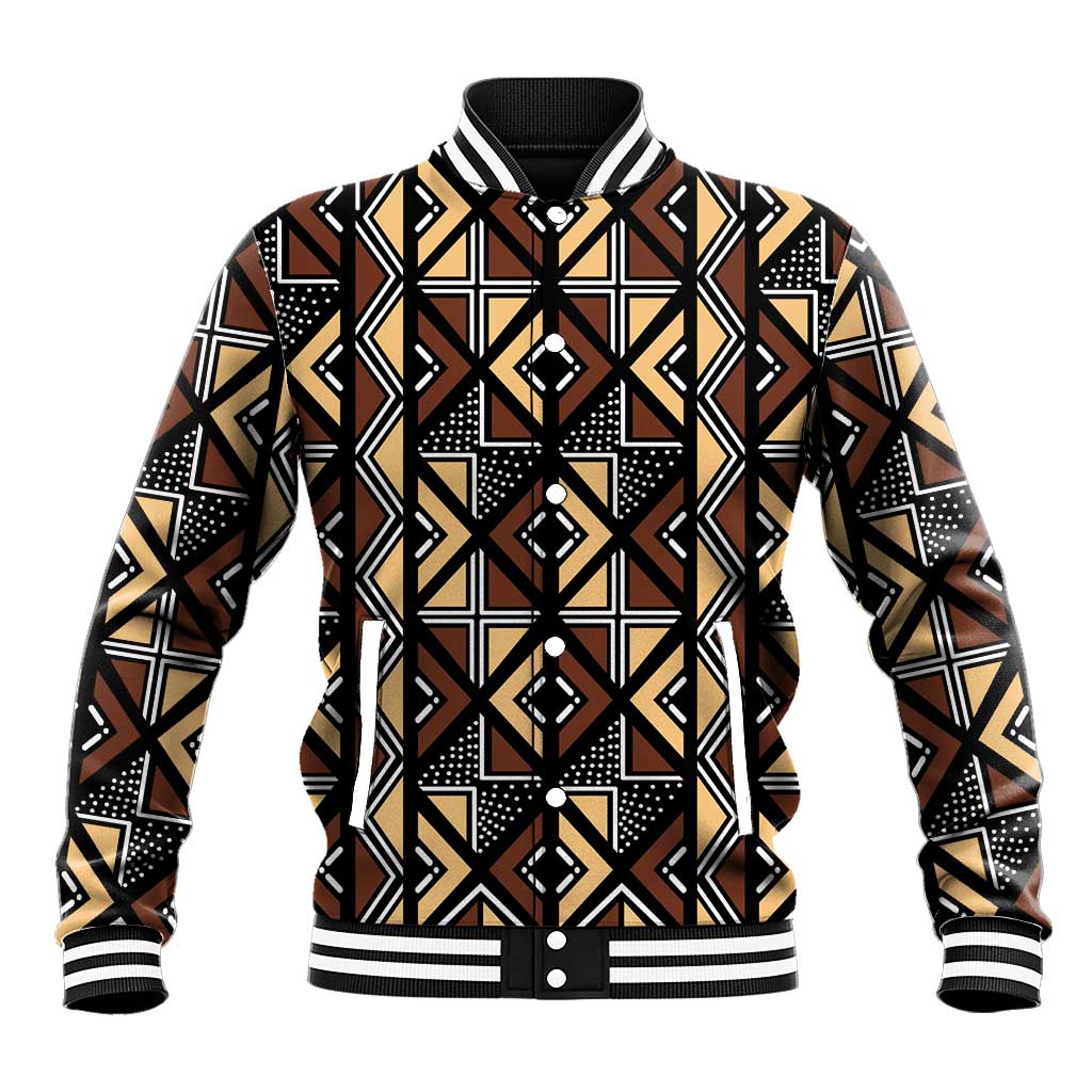 Mali Mud Cloth Legacy Pattern Baseball Jacket Ethnic Geometry Style - Wonder Print Shop