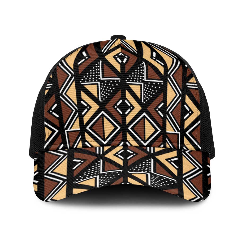 Mali Mud Cloth Legacy Pattern Baseball Net Cap Ethnic Geometry Style - Wonder Print Shop