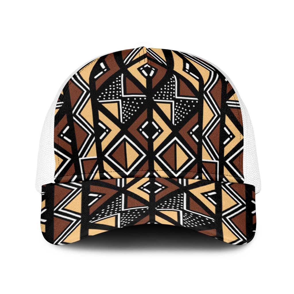 Mali Mud Cloth Legacy Pattern Baseball Net Cap Ethnic Geometry Style - Wonder Print Shop
