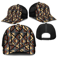 Mali Mud Cloth Legacy Pattern Baseball Net Cap Ethnic Geometry Style - Wonder Print Shop