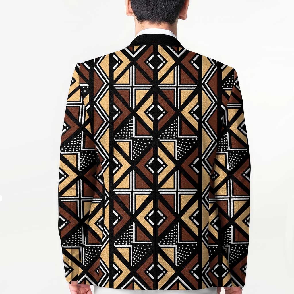 Mali Mud Cloth Legacy Pattern Blazer Ethnic Geometry Style - Wonder Print Shop