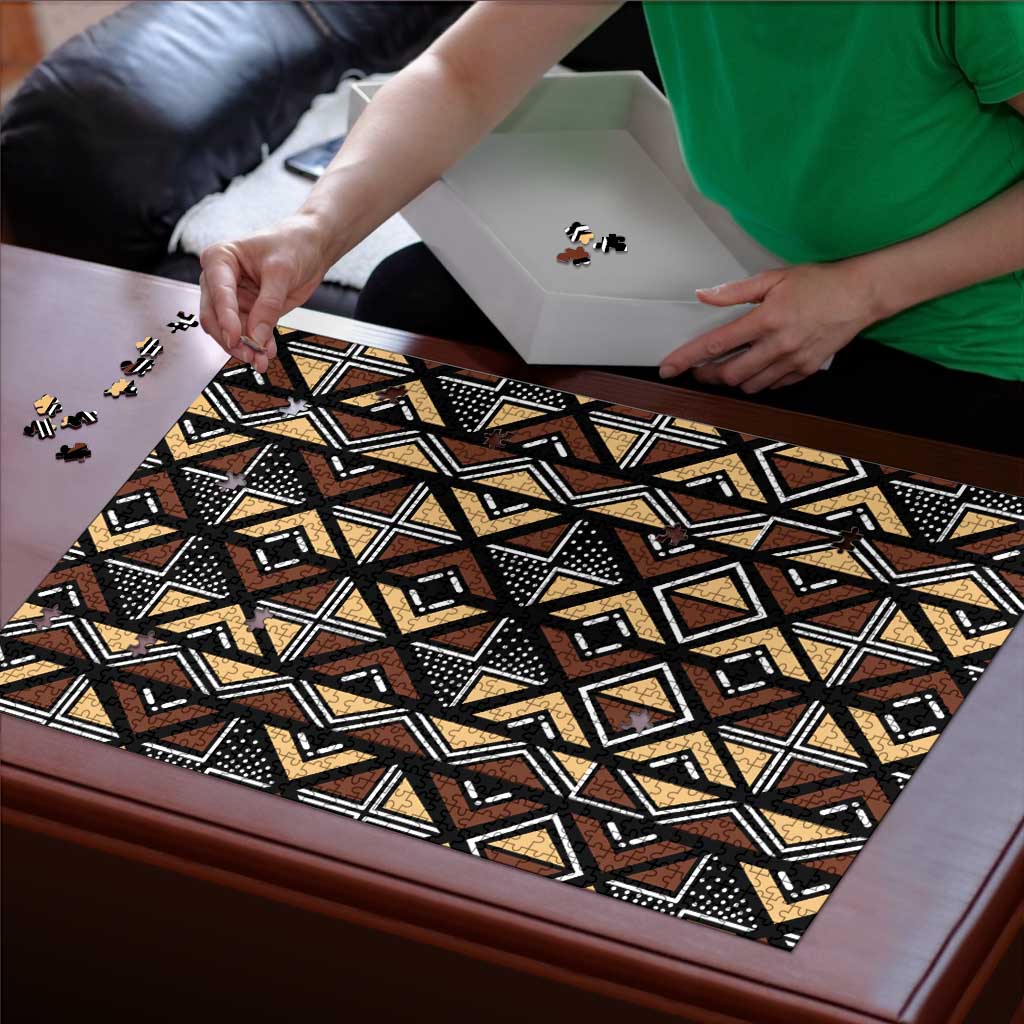 Mali Mud Cloth Legacy Pattern Puzzle Ethnic Geometry Style - Wonder Print Shop