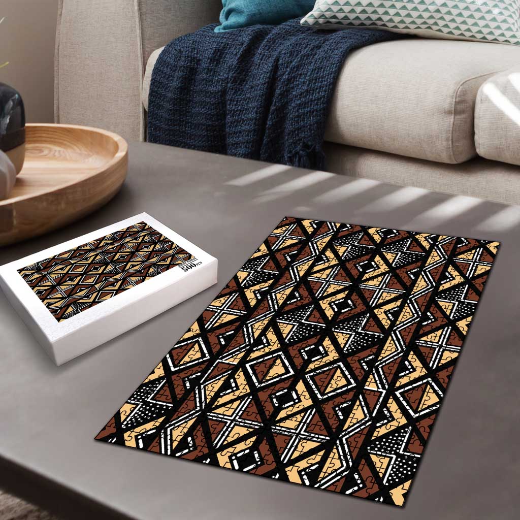Mali Mud Cloth Legacy Pattern Puzzle Ethnic Geometry Style - Wonder Print Shop