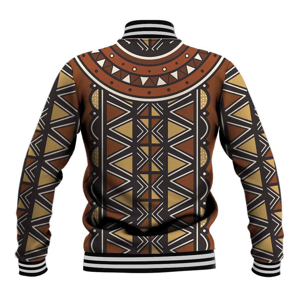 Mali Mud Cloth African Village Baseball Jacket Ethnic Geometry Style - Wonder Print Shop