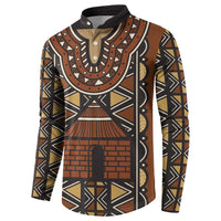 Mali Mud Cloth African Village Button Sweatshirt Ethnic Geometry Style - Wonder Print Shop