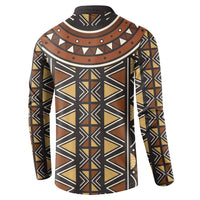 Mali Mud Cloth African Village Button Sweatshirt Ethnic Geometry Style - Wonder Print Shop