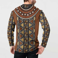 Mali Mud Cloth African Village Button Sweatshirt Ethnic Geometry Style - Wonder Print Shop