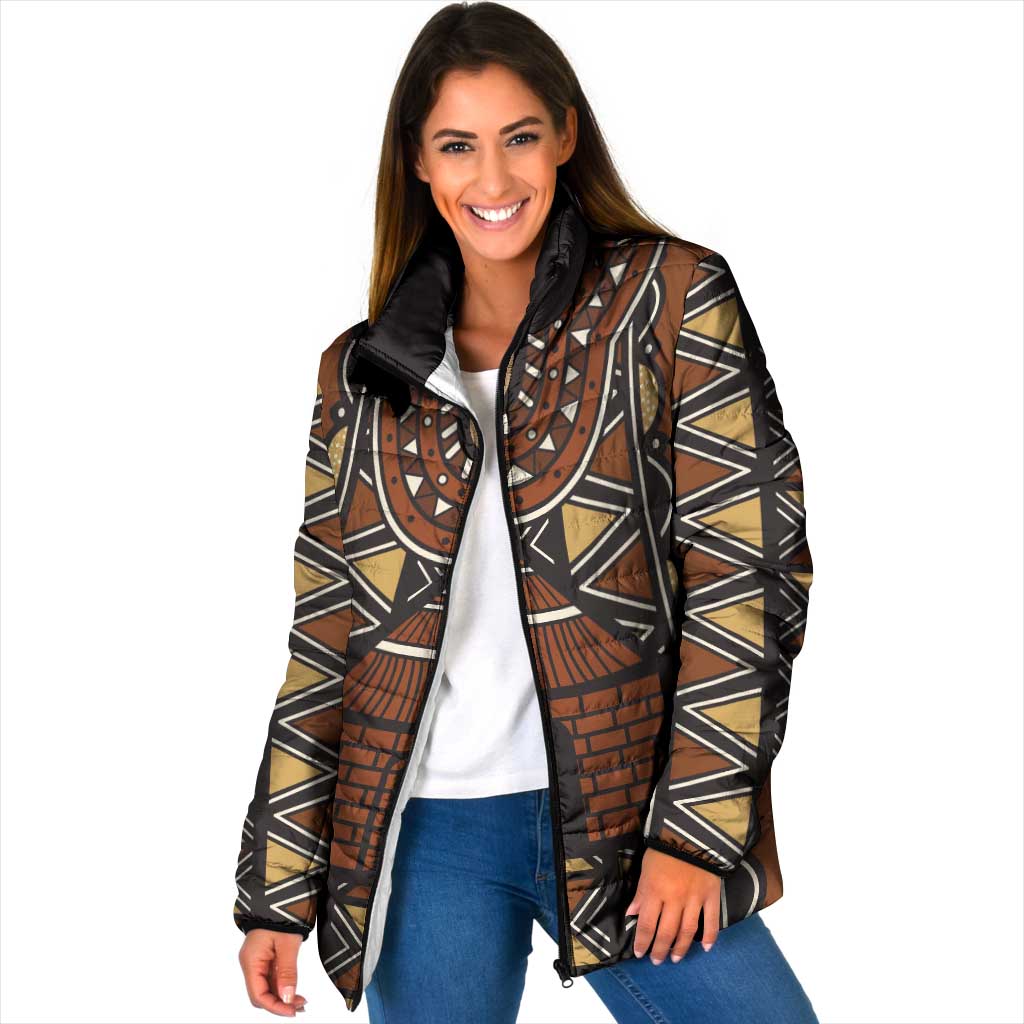 Mali Mud Cloth African Village Padded Jacket Ethnic Geometry Style - Wonder Print Shop