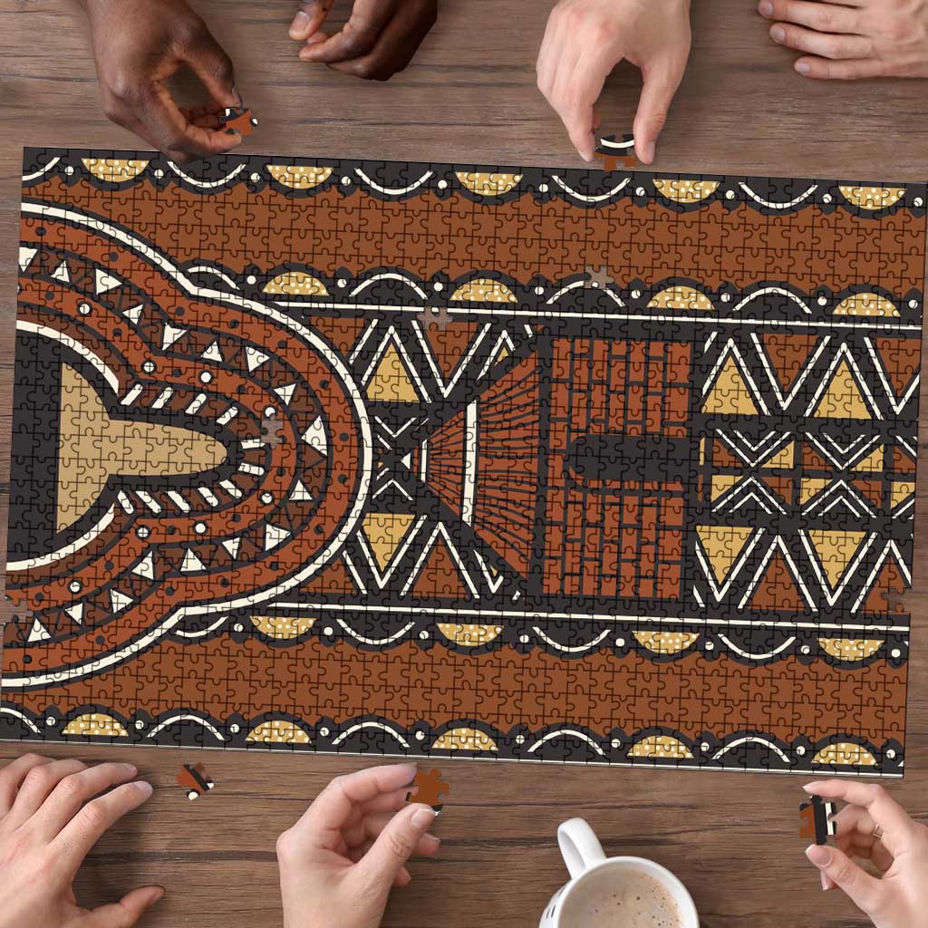 Mali Mud Cloth African Village Puzzle Ethnic Geometry Style - Wonder Print Shop