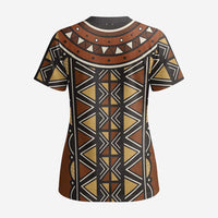 Mali Mud Cloth African Village Scrub Top Ethnic Geometry Style - Wonder Print Shop