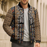 Mali Mud Cloth Leopards Legacy Bomber Puffer Jacket Tribal Village - Wonder Print Shop