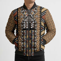 Mali Mud Cloth Leopards Legacy Bomber Puffer Jacket Tribal Village - Wonder Print Shop