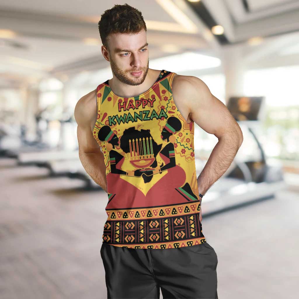 Kwanzaa Holiday Men Tank Top African Pattern - Wonder Print Shop