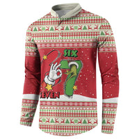 Funny Six Seven Meme Christmas Button Sweatshirt Merry 67 Mas - undefined