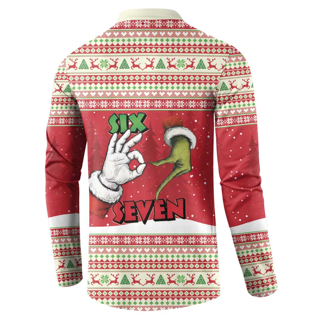Funny Six Seven Meme Christmas Button Sweatshirt Merry 67 Mas - undefined