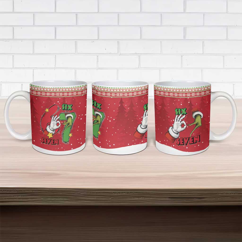 Funny Six Seven Meme Christmas Ceramic Mug Merry 67 Mas - Wonder Print Shop