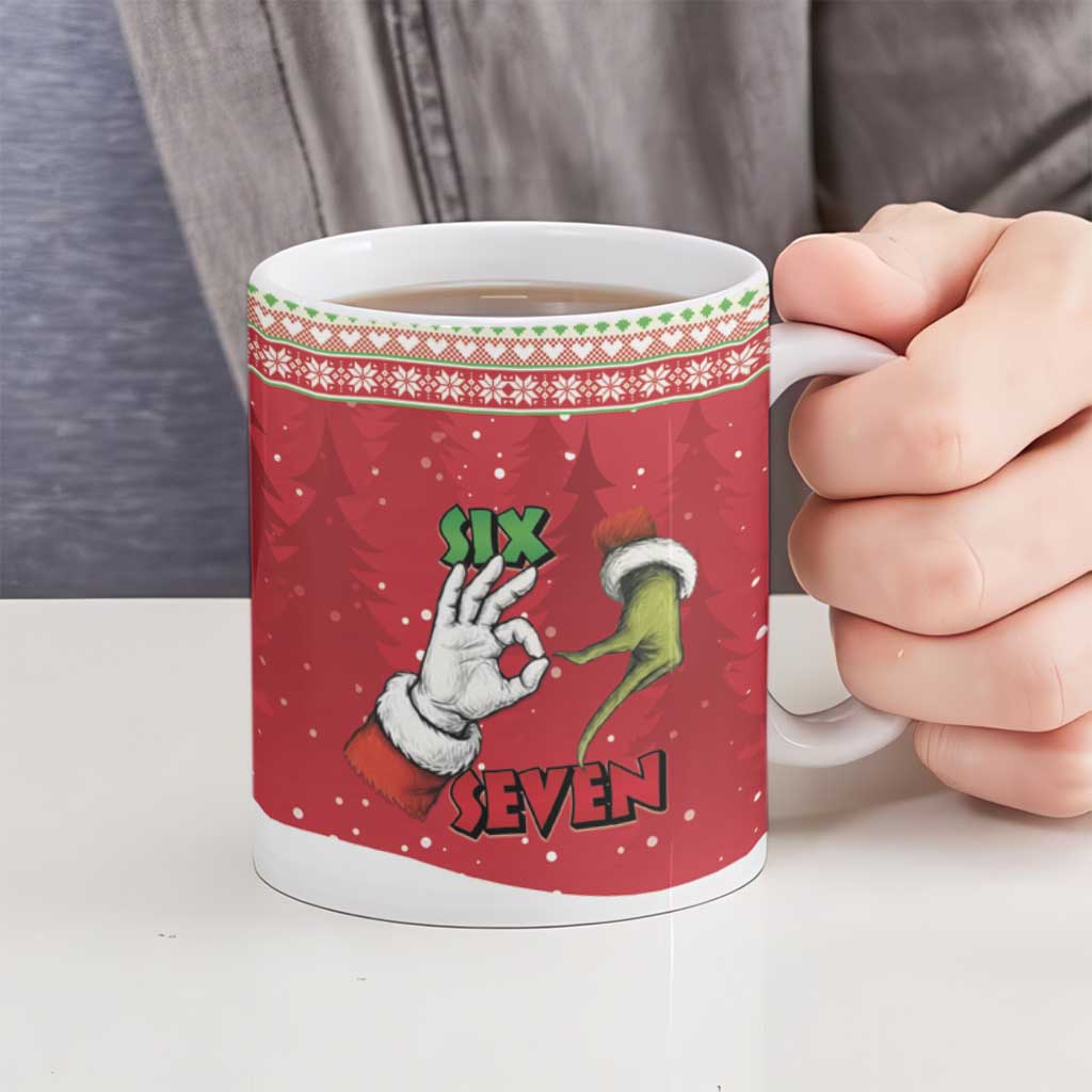 Funny Six Seven Meme Christmas Ceramic Mug Merry 67 Mas - Wonder Print Shop