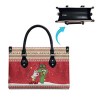 Funny Six Seven Meme Christmas Leather Bag Merry 67 Mas - Wonder Print Shop