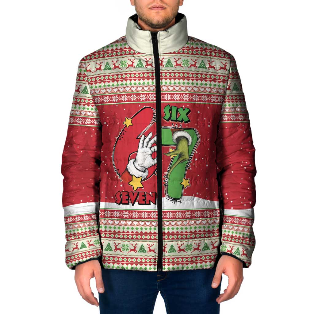 Funny Six Seven Meme Christmas Padded Jacket Merry 67 Mas - Wonder Print Shop