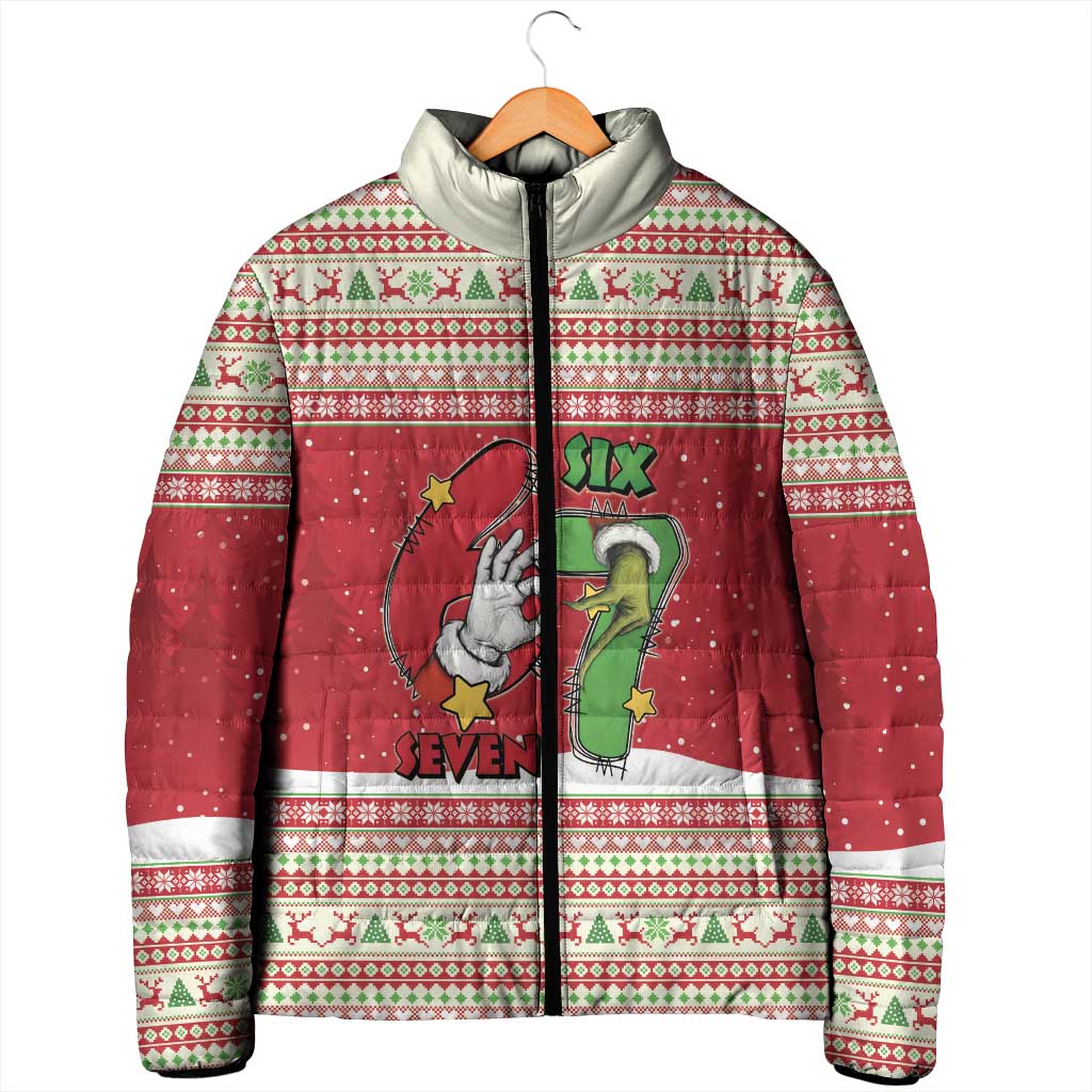 Funny Six Seven Meme Christmas Padded Jacket Merry 67 Mas - Wonder Print Shop