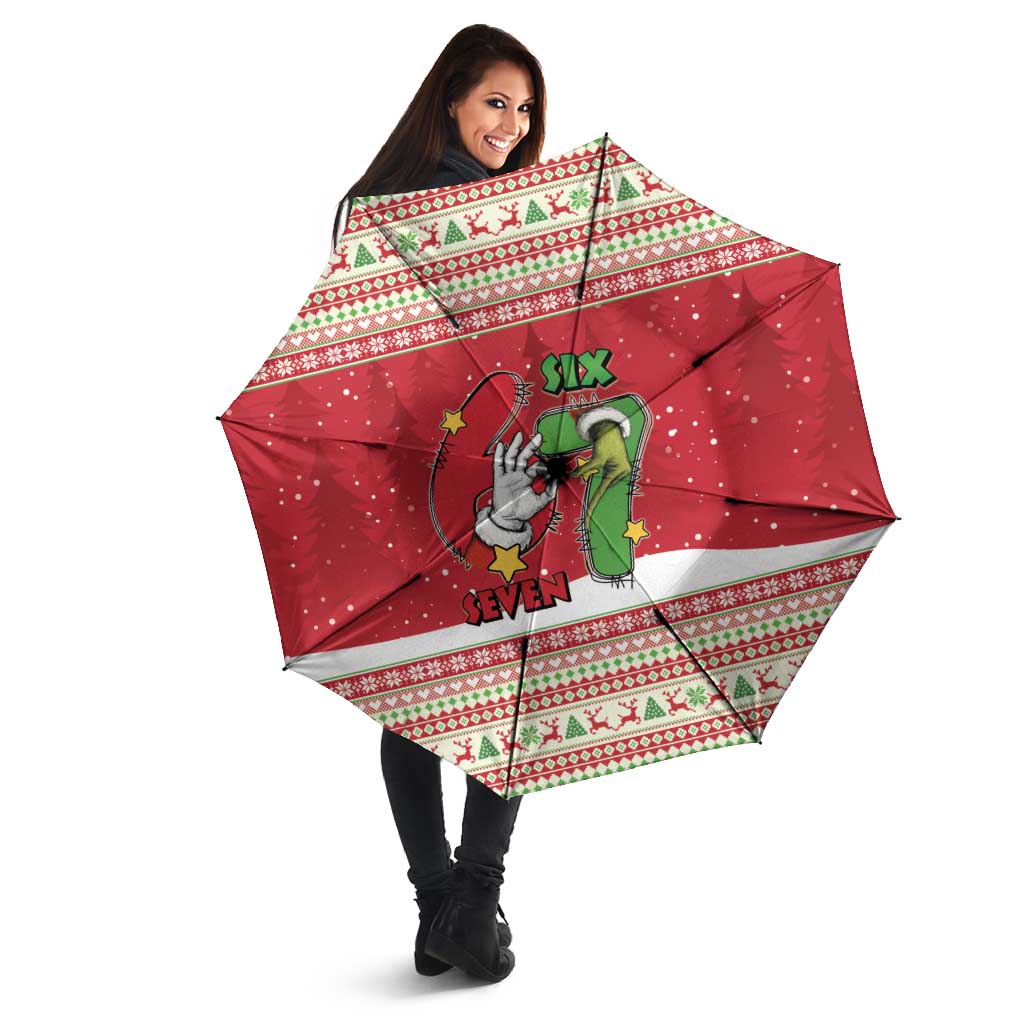 Funny Six Seven Meme Christmas Umbrella Merry 67 Mas - Wonder Print Shop