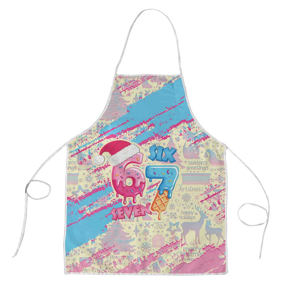 Six Seven Ice Cream Drip Apron 67 Funny Christmas Gen Alpha Slang - Wonder Print Shop